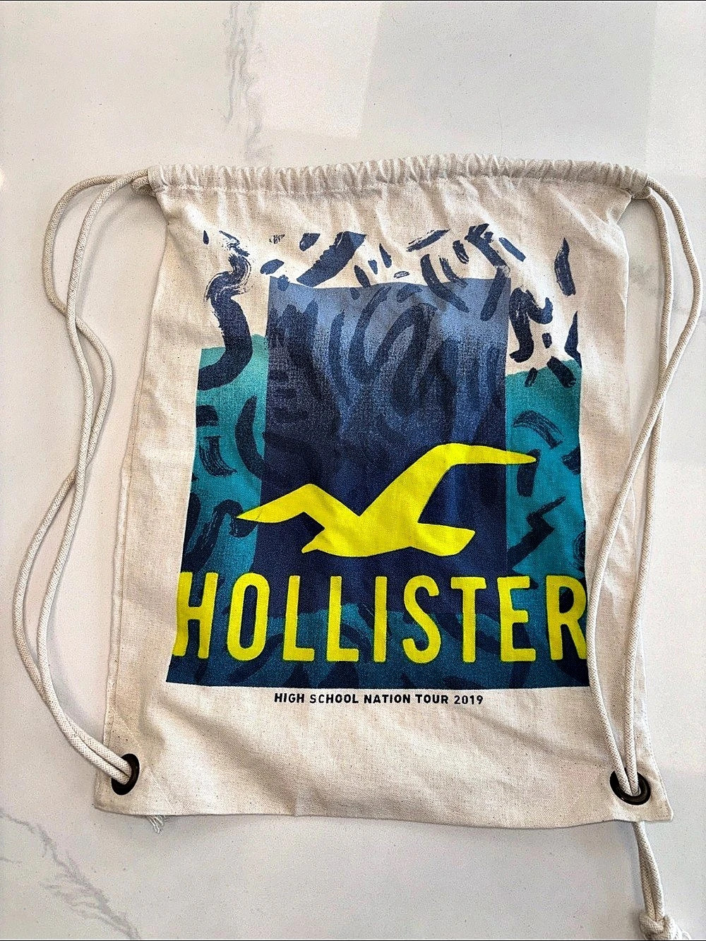 Hollister High School Nation Tour 2019 Drawstring Backpack
